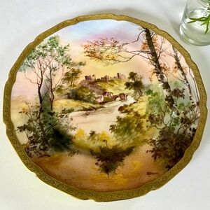 Rare Antique 1923 Royal Doulton plate signed by R. Brown Richmond castle H1458